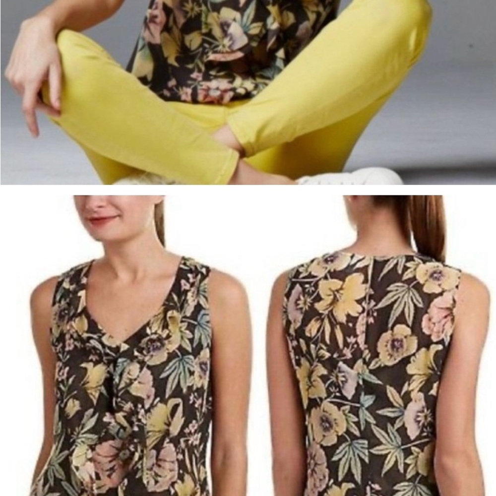 CAbi Osaka Nights Floral Ruffle Sleeveless Top, CAbi 3265
